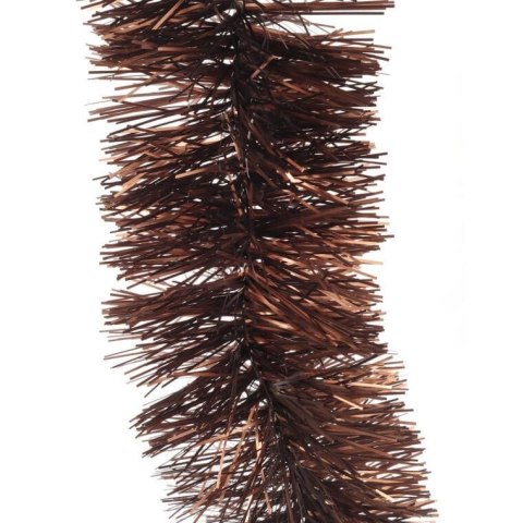 Brązowy łańcuch choinkowy z folii metalizowanej, fi 7 cm, 2 m