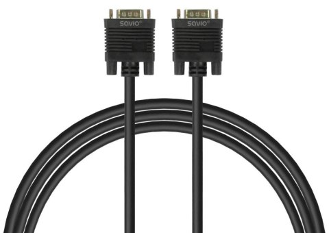 Kabel VGA (M) - VGA (M) Savio CL-202 ekranowany+2 feryty 1,8m