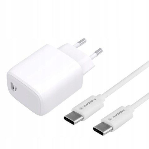 Ładowarka sieciowa GoGEN ACHPD120CW 1x USB-C PD 20W + kabel USB 1m biała