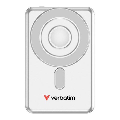Powerbank Verbatim Charge 'n' Go 2C Magnetic Wireless 5000mAh 3xUSB-C PD 3.0 QC 3.0 Srebrny