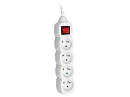 Przedłużacz TRACER PowerCord 3,0m (4 gniazda, wyłącznik, biały)