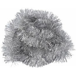 Srebrny Łańcuch Choinkowy z Folii Metalizowanej, fi 7 cm, 2 m - GOLIAT PIŁA POLSKA