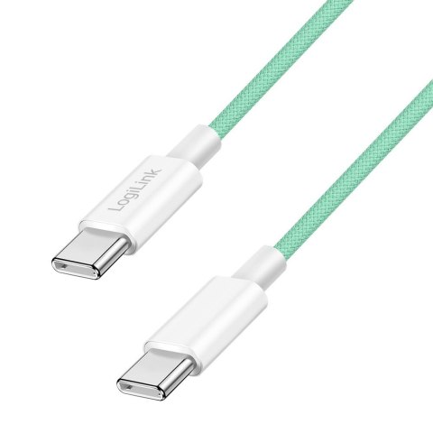 Kabel USB 2.0 LogiLink CU0346 USB-C - USB-C, M/M, 480 Mb/s, 60 W, zielony, 0,5m