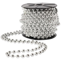 Korale na szpuli 8mm 10m Srebrne na choinkę do dekoracji koraliki Święta