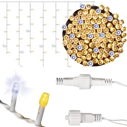 SOPLE 300 LED KURTYNA LAMPKI ZEWNĘTRZNE/WEWNĘTRZNE CIEPŁY BIAŁY+FLASH ZIMNY BIAŁY 9 M