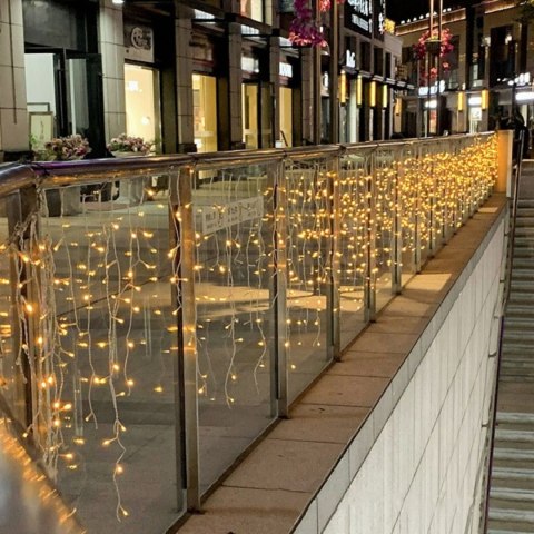 SOPLE 300 LED KURTYNA LAMPKI ZEWNĘTRZNE/WEWNĘTRZNE CIEPŁY BIAŁY+FLASH ZIMNY BIAŁY 9 M