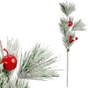 SZTUCZNA GAŁĄZKA SOSNOWA Z OŚNIEŻONYM IGLIWIEM I CZERWONYMI JAGODAMI 56 CM