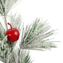 SZTUCZNA GAŁĄZKA SOSNOWA Z OŚNIEŻONYM IGLIWIEM I CZERWONYMI JAGODAMI 56 CM