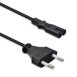 Kabel zasilający Qoltec IEC C7 | CEE 7/16 | 2*0.75mm2 | 1m