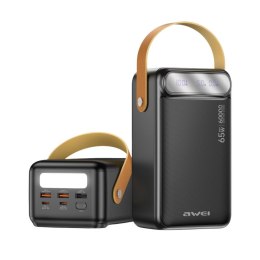 Powerbank Awei PA-82 60000mAh 65W 3xUSB-A 2xUSB-C czarny